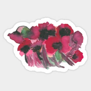 Abstract Flowers Watercolor Painting Sticker